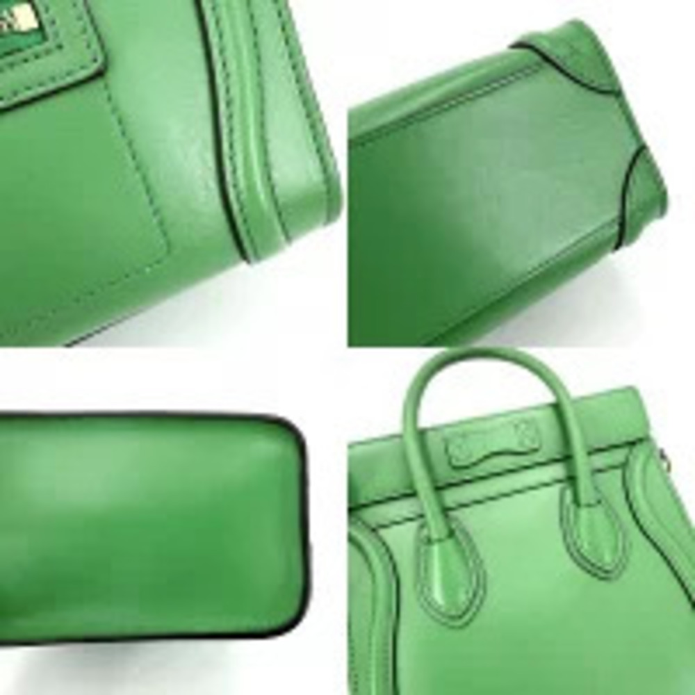 Celine Luggage handbag shoulder bag crossbody leather green - Picture 5 of 7